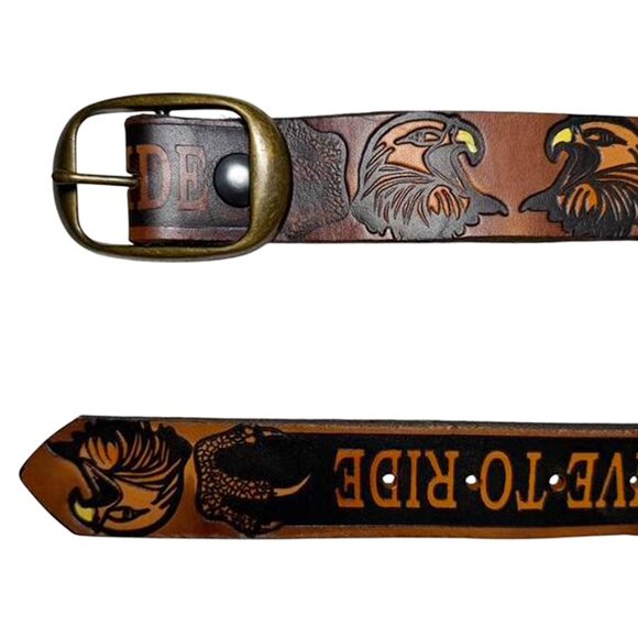 LEATHER Moto Live to Ride Eagle Belt main image 4